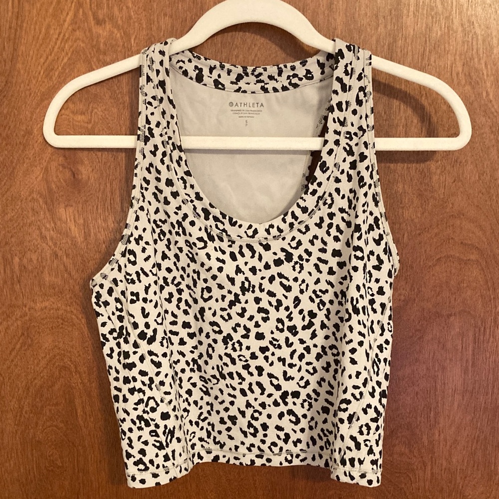 Athleta  Leopard-Print Shanti racerback Cropped Tank
